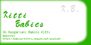 kitti babics business card